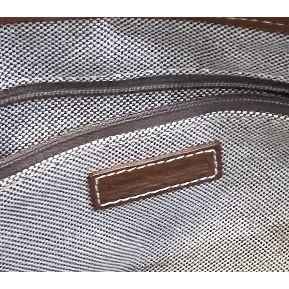 Dooney & Bourke Leather Purse/Handbag K029557 Brown/Cognac Double Pocket Tote - Picture 6 of 10